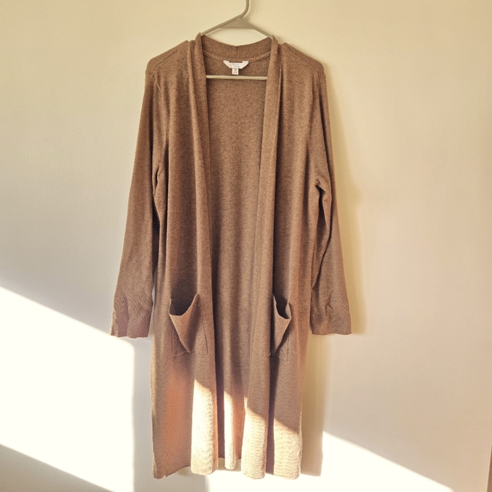 Time&Tru Open front long cardigan